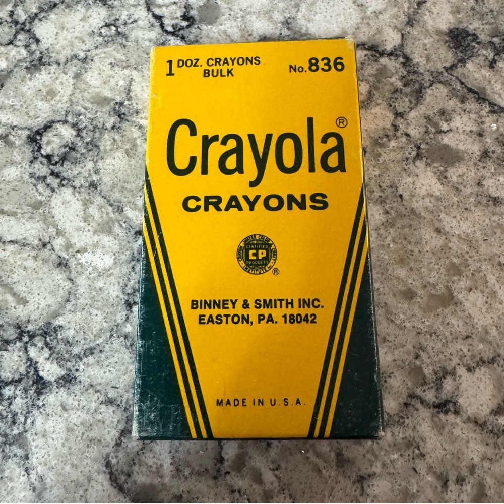 Vtg Box Crayola Crayons Blue Binney & Smith #836 USA Toy Collectible 12 count